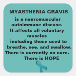 Myasthenia Gravis Bewusstsein Quadratischer Aufkleber