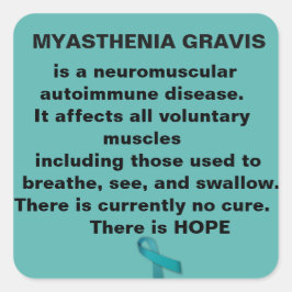 Myasthenia Gravis Bewusstsein Quadratischer Aufkleber