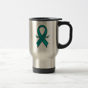 Myasthenia Gravis Bewusstseins-Band mit Flügeln Reisebecher