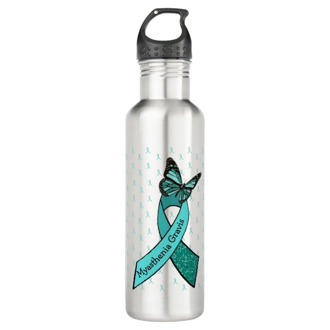 Myasthenia Gravis Butterfly Wasser Flasche Trinkflasche (Vorderseite)