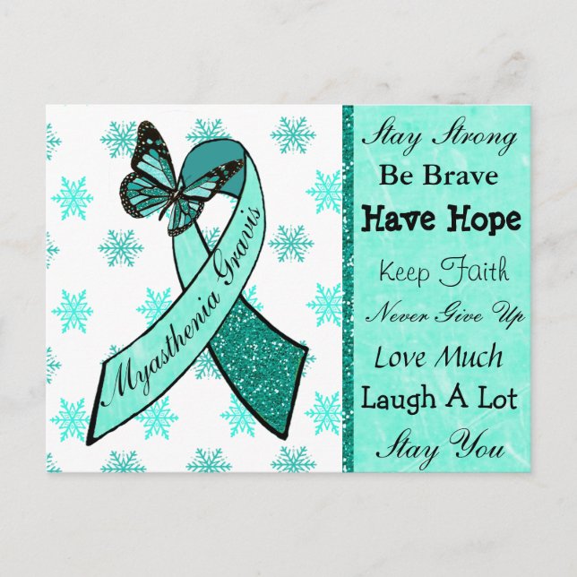 Myasthenia Gravis Hope Butterfly Ribbon Postkarte (Vorderseite)