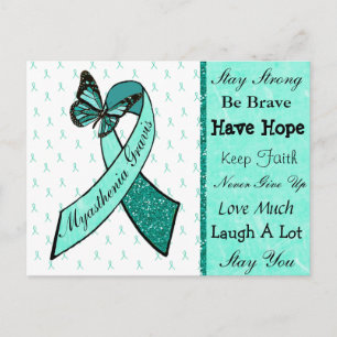 Myasthenia Gravis Hope Butterfly Ribbon Postkarte