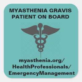 Myasthenia Gravis * Patient an Bord *Aufkleber Quadratischer Aufkleber