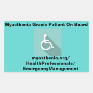 Myasthenia Gravis Patient an Bord *Fensterheber Rechteckiger Aufkleber