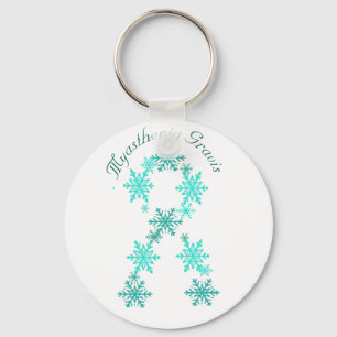 Myasthenia Gravis Snowflake Ribbon Schlüsselkette Schlüsselanhänger