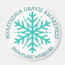 Myasthenia Gravis Snowflake Warrior Magnet