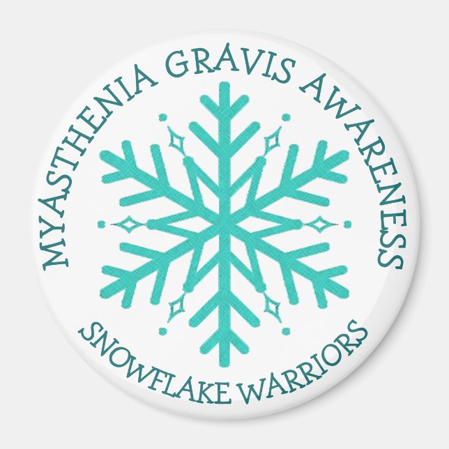 Myasthenia Gravis Snowflake Warrior Magnet (Vorne)