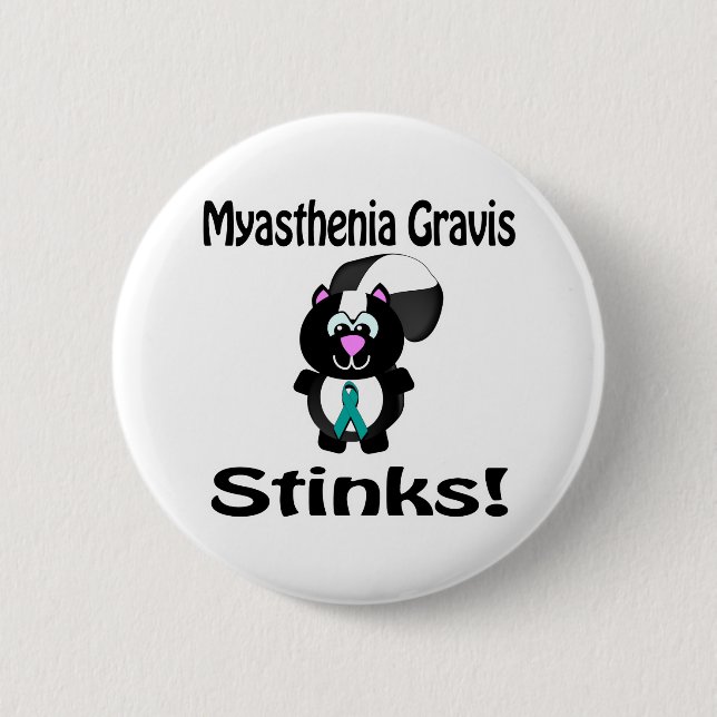 Myasthenia Gravis Stinks Skunk Awareness Design Button (Vorderseite)