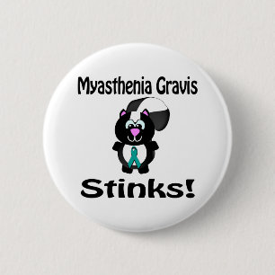 Myasthenia Gravis Stinks Skunk Awareness Design Button