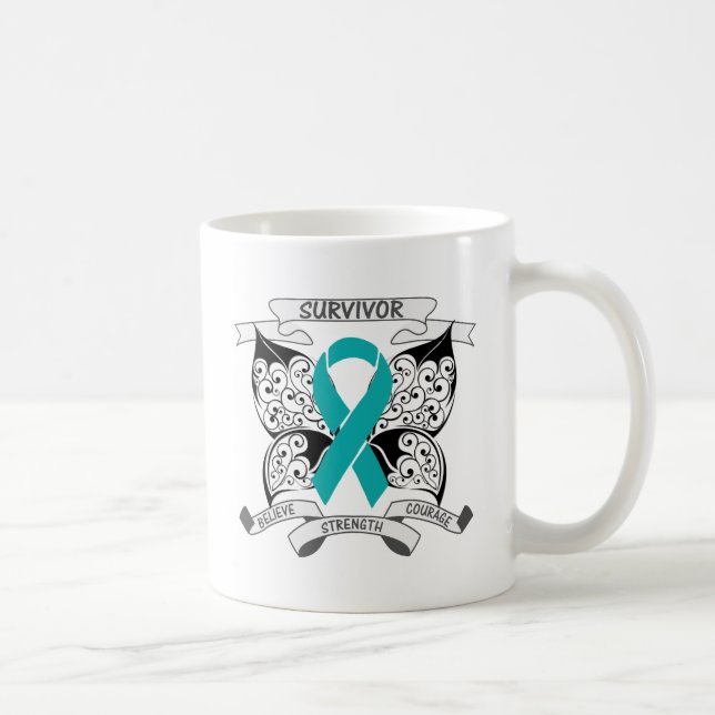 Myasthenia Gravis Überlebend-Schmetterling Tasse (Rechts)