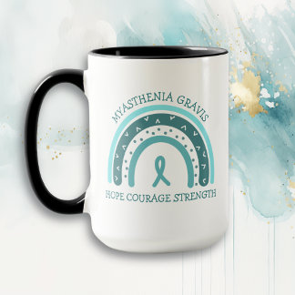 Myasthenia Gravis Warrior Rainbow and Ribbon Tasse