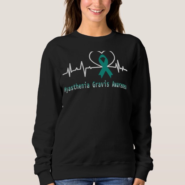 Myasthenie Gravis Awareness Heartbeat Unterstützun Sweatshirt (Vorderseite)