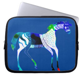 Mycenaean griechisch Inspiriert Blue Horse Laptop  Laptopschutzhülle