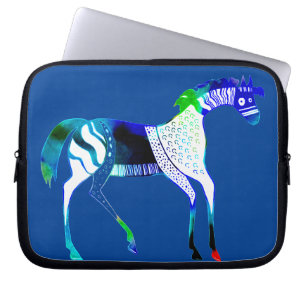 Mycenaean griechisch Inspiriert Blue Horse Laptop Laptopschutzhülle