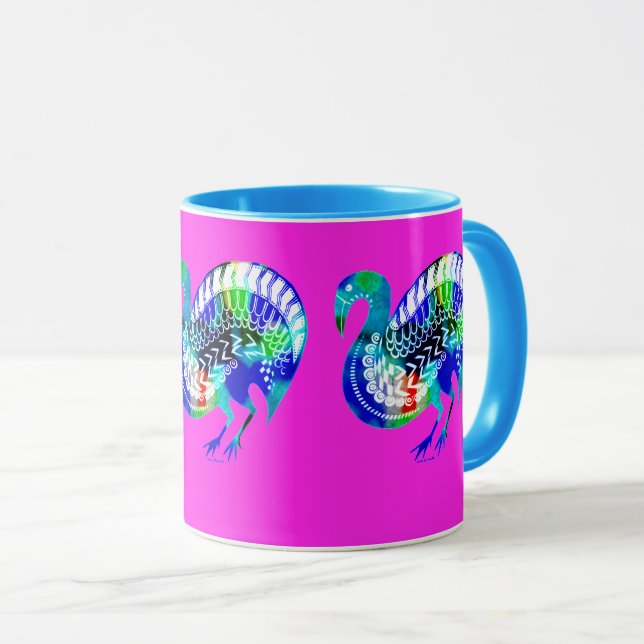 Mycenaean Griechisch Inspiriert Multicolored Bird  Tasse (VorderseiteRechts)