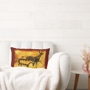 Mycenaean griechisch Inspirierte Earth Tones Cattl Lendenkissen