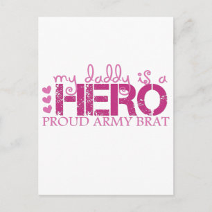 Mydaddyisaheroproudarmybrat Postkarte