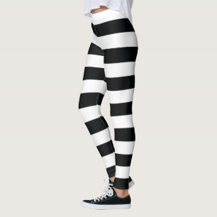 Mydeas   Schwarz-Weiß-Streifen Leggings