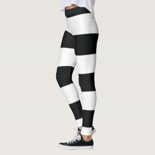 Mydeas   Schwarzweißstreifen Leggings