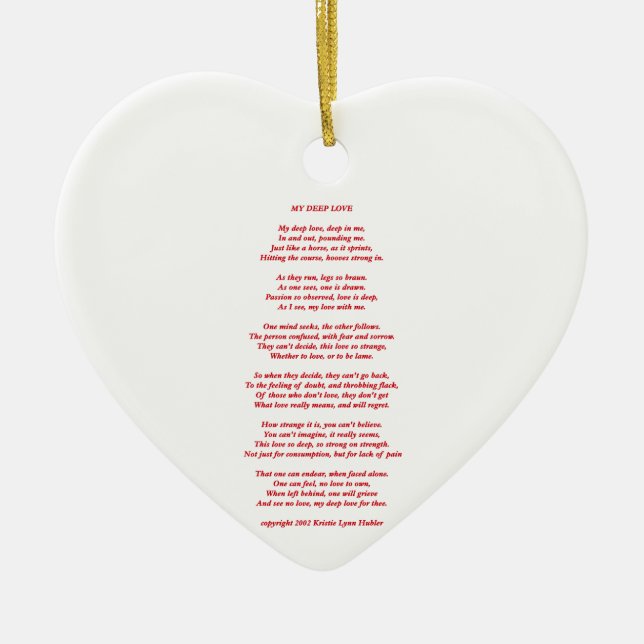 MyDeepLovePoemTextRotOnWhite021411 Keramik Ornament (Vorne)