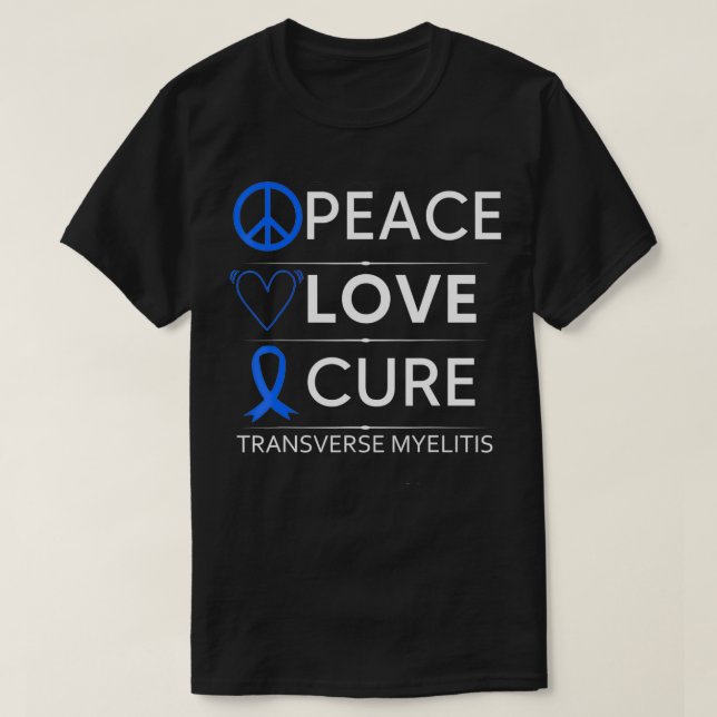 Myelitis-Bewusstsein Spine Warrior Blue R T-Shirt (Design vorne)