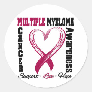 Myeloma-Bewusstsein gebürstetes Herz-Band Runder Aufkleber