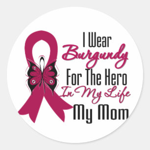 Myeloma Ribbon Hero Meine Mama Runder Aufkleber