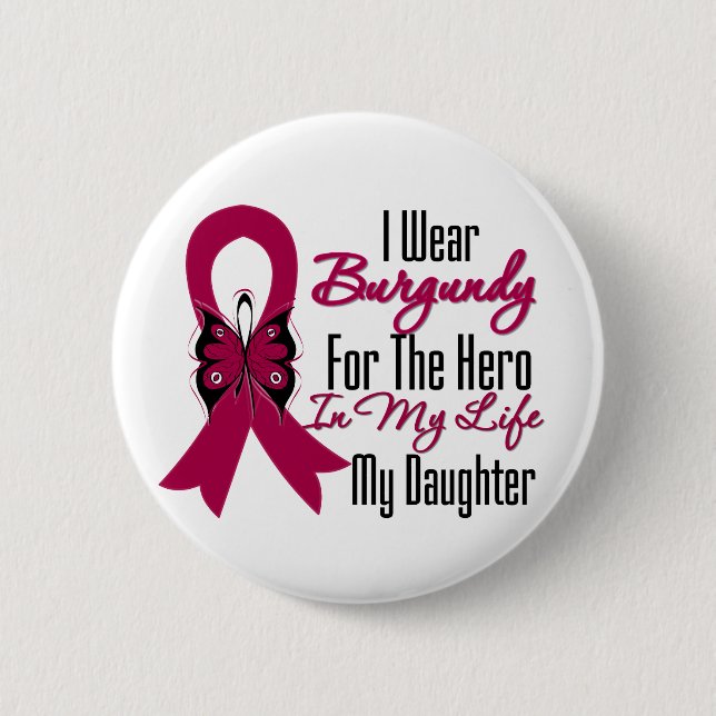 Myeloma Ribbon Hero My Daughter Button (Vorderseite)