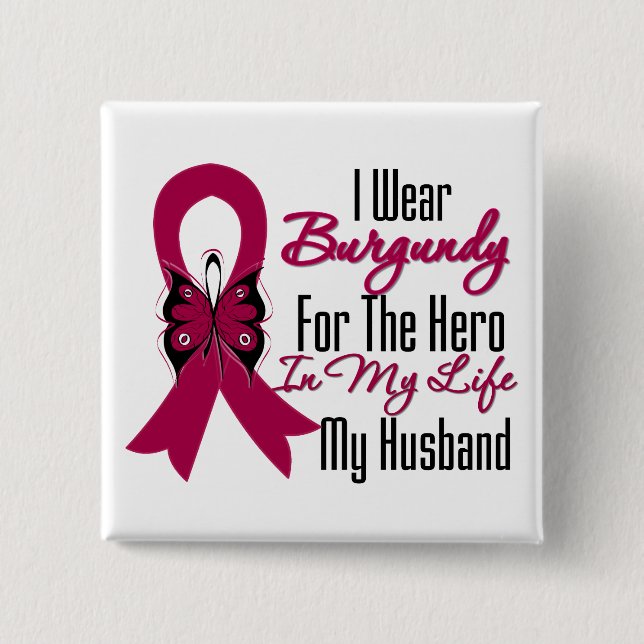 Myeloma Ribbon Hero My Husband Button (Vorderseite)