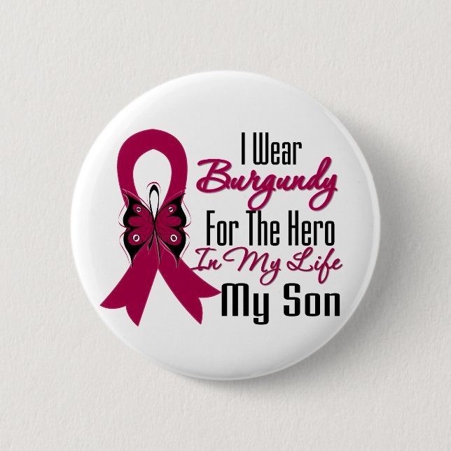 Myeloma Ribbon Hero My Son Button (Vorderseite)