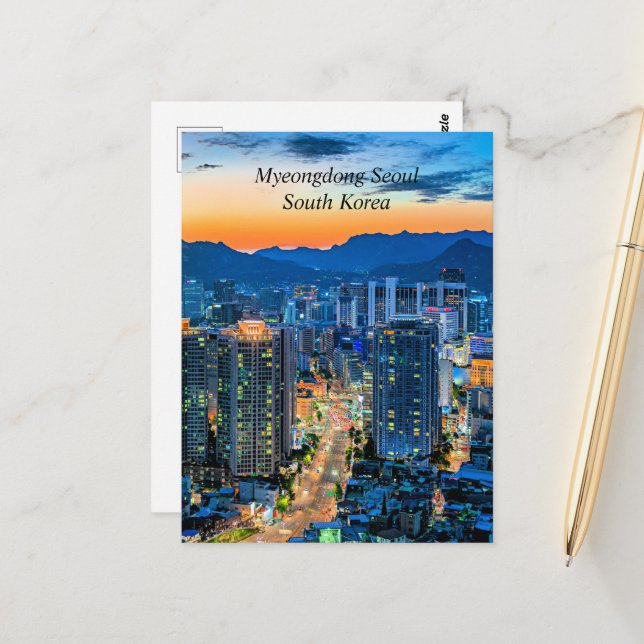 Myeongdong, Seoul, Südkorea Postkarte (Vorderseite/Rückseite Beispiel)