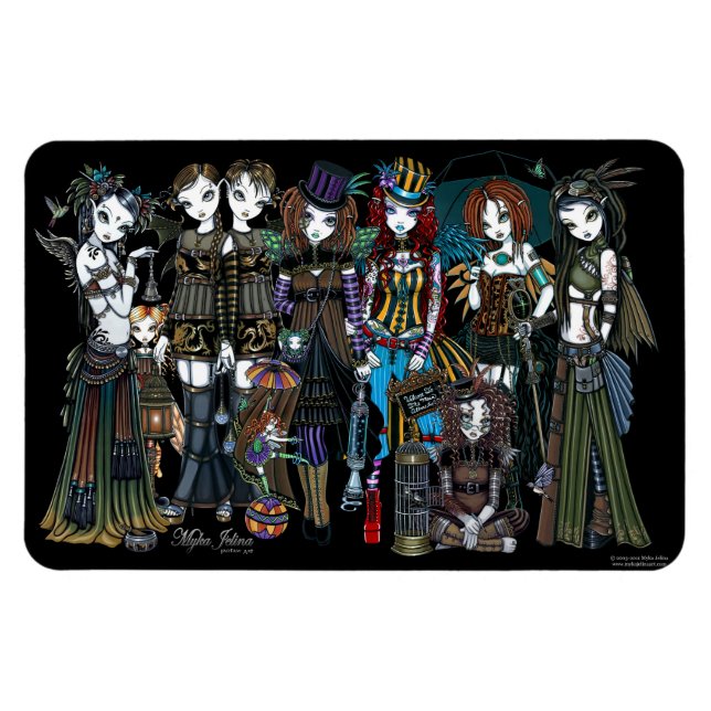 Myka Jelina Art Steampunk Tribal Fairies Magnet (Horizontal)