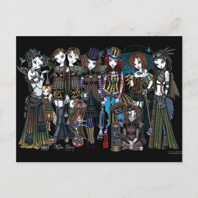 Myka Jelina Steampunk Circus Fairies Postcard Postkarte (Vorderseite)