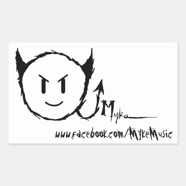 Myke Rectangle Sticker (Vorderseite)