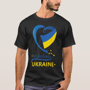 Mykolaiv Ukrainische Nationalflagge Herzemblem Wap T-Shirt