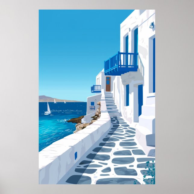 Mykonos Blue Sea View Poster (Vorne)