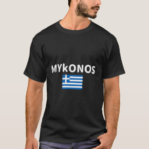 Mykonos City Griechenland Griechische Fahne drucke T-Shirt
