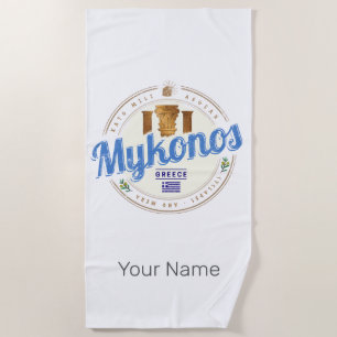 Mykonos Cyclades Islands Griechenland Vintag Souve Strandtuch