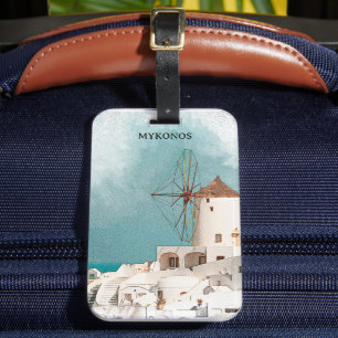 Mykonos Greece Alefkandra Windmill Gepäckanhänger