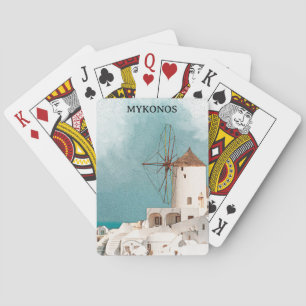 Mykonos Greece Alefkandra Windmill Spielkarten
