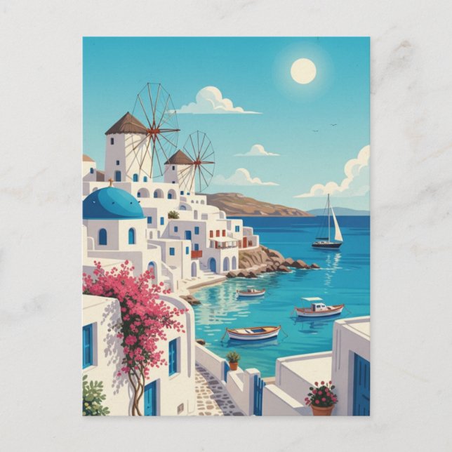 Mykonos Greece Cyclades Travel Postkarte (Vorderseite)
