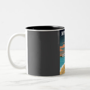 Mykonos Greece Night Sky Travel Poster Zweifarbige Tasse