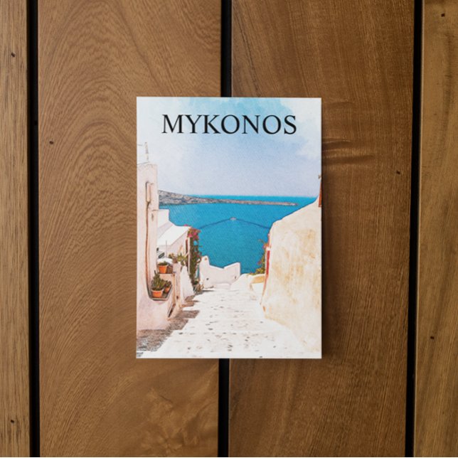 Mykonos Greece Ocean View Travel Postkarte (mykonos greece travel postcard)