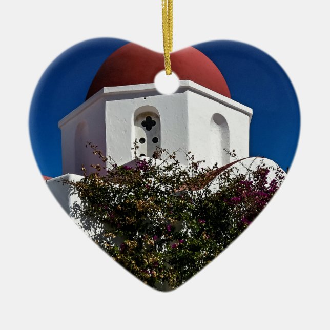 Mykonos Greece Travel - Church Café Europe Tourism Keramik Ornament