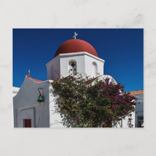 Mykonos Greece Travel - Church Café Europe Tourism Postkarte