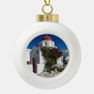 Mykonos Greece Travel Keramik Kugel-Ornament