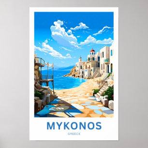 Mykonos Greece Travel Print Poster