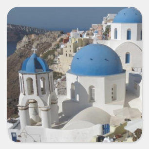 Mykonos Greece Travel Quadratischer Aufkleber