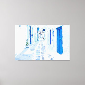 Mykonos Greece Watercolor Digitale Malerei Leinwanddruck