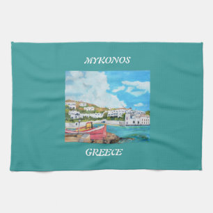 Mykonos - Griechenland - Amerikaner MoJo Geschirrtuch